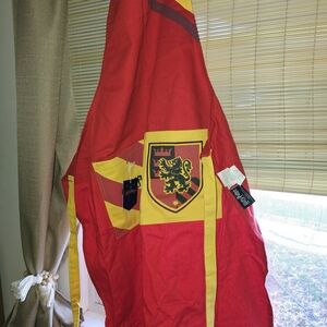 Bold Red and Yellow Apron with Lion Emblem